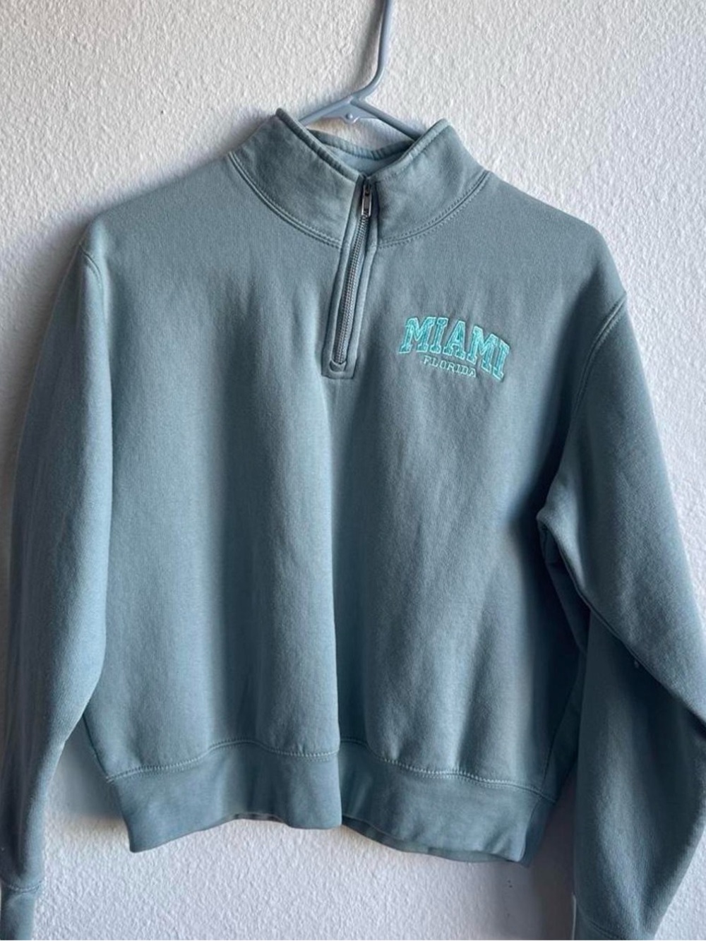 Quarter-Zip Miami Pullover - Blue Green